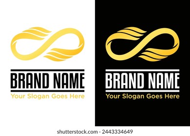 simple modern wings infinity illustration vector logo design
