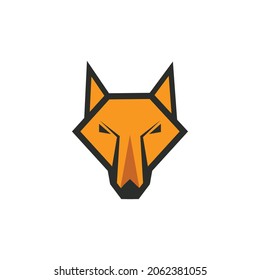 Simple and Modern Wolf Head Logo