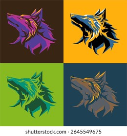 simple modern wolf logo for business