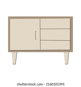 Simple modern wooden drawer in scandinavian style. Great for web design, instructions, cards and apps.