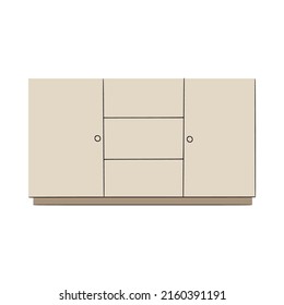 Simple modern wooden drawer in scandinavian style. Great for web design, instructions, cards and apps.