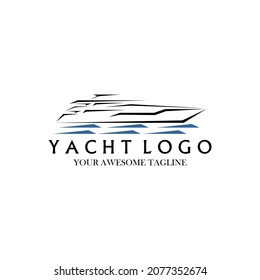 A simple and modern yacht logo that will be very suitable when used for the logo of ship companies, tours, and the like.