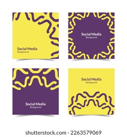 simple and modern yellow purple square flat social media background