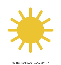 Simples e moderno ícone amarelo sol ilustração vetor.