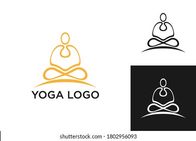 Plantilla de diseño de logotipo de yoga sencillo y moderno 