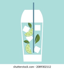 Simple Mojito sign symbol in flat style. Cocktail Vector illustration
