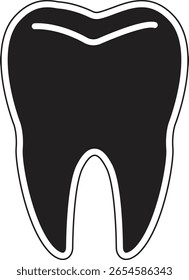 Simple molar tooth icon representing generic dental health or oral care concept with transparent background