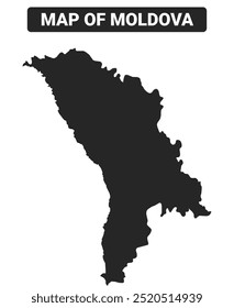 Simple Moldova Mapa negro Ilustración vectorial plana