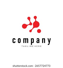 conceito molecular simples de design de logotipo de neurônio que é célula minimalista simples e também design de estrutura molecular simples como silhueta e modelo de ilustração de cartaz