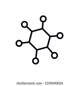 Simple molecule line icon. Stroke pictogram. Vector illustration isolated on a white background. Premium quality symbol. Vector sign for mobile app and web sites.