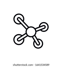Simple molecule line icon. Stroke pictogram. Vector illustration isolated on a white background. Premium quality symbol. Vector sign for mobile app and web sites.