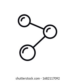 Einfaches Symbol für die Linie eines Moleküls. Piktogramm anheben. Vektorillustration einzeln auf weißem Hintergrund. Qualitätszeichen von Premium. Vektorillustration-Zeichen für mobile App und Webseiten.