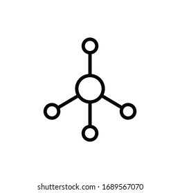 Einfaches Symbol für die Linie eines Moleküls. Piktogramm anheben. Vektorillustration einzeln auf weißem Hintergrund. Qualitätszeichen von Premium. Vektorillustration-Zeichen für mobile App und Webseiten.