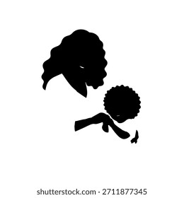 
Imagem de vetor de ilustração de mãe simples e crianças no fundo branco para desenhos de família, pais e cuidados