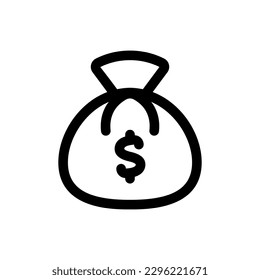 Simple Money Bag icon. The icon can be used for websites, print templates, presentation templates, illustrations, etc