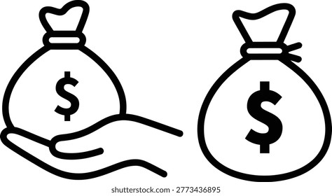 Simple money bag icon