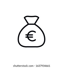 Simple money bag line icon. Stroke pictogram. Vector illustration isolated on a white background. Premium quality symbol. Vector sign for mobile app and web sites.