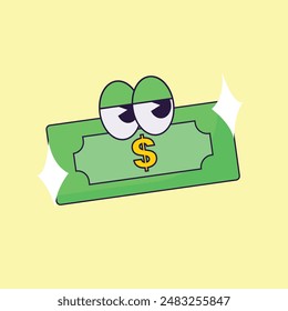 simple money calendar mascot icon illustration