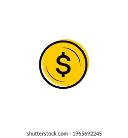 Simple money coin icon vector