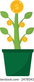 simple money growth, money investation icon illustration