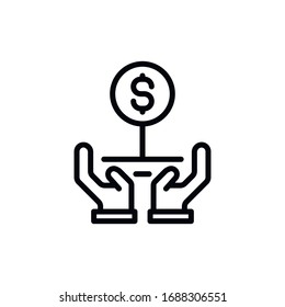 Simple money growth line icon. Stroke pictogram. Vector illustration isolated on a white background. Premium quality symbol. Vector sign for mobile app and web sites.