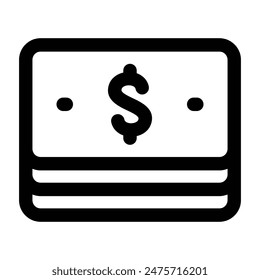 Icono de Dinero Simple. El ícono se puede usar para Sitios web, Plantillas impresas, Plantillas de presentación, ilustraciones, etc