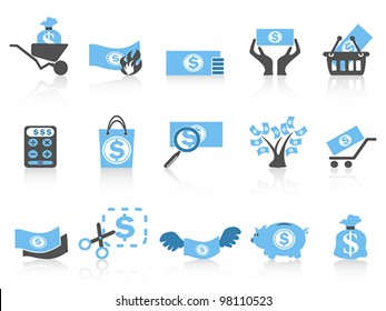 simple money icon,blue series