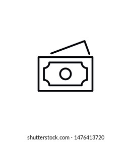 Simple money line icon. Stroke pictogram. Vector illustration isolated on a white background. Premium quality symbols. Vector sign for mobile app and web sites.