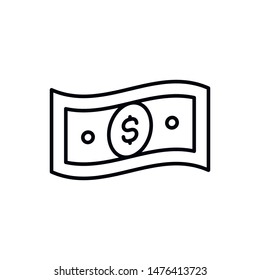 Simple money line icon. Stroke pictogram. Vector illustration isolated on a white background. Premium quality symbols. Vector sign for mobile app and web sites.