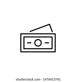 Simple money line icon. Stroke pictogram. Vector illustration isolated on a white background. Premium quality symbols. Vector sign for mobile app and web sites.