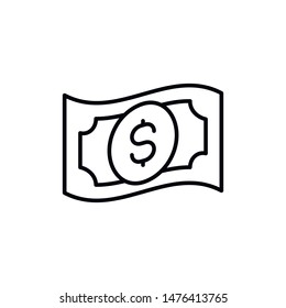 Simple money line icon. Stroke pictogram. Vector illustration isolated on a white background. Premium quality symbols. Vector sign for mobile app and web sites.