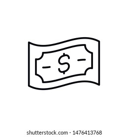 Simple money line icon. Stroke pictogram. Vector illustration isolated on a white background. Premium quality symbols. Vector sign for mobile app and web sites.