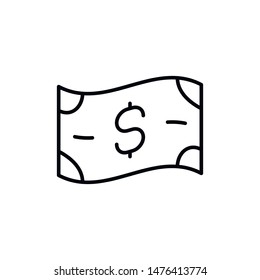 Simple money line icon. Stroke pictogram. Vector illustration isolated on a white background. Premium quality symbols. Vector sign for mobile app and web sites.