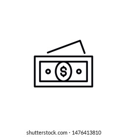 Simple money line icon. Stroke pictogram. Vector illustration isolated on a white background. Premium quality symbols. Vector sign for mobile app and web sites.