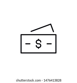 Simple money line icon. Stroke pictogram. Vector illustration isolated on a white background. Premium quality symbols. Vector sign for mobile app and web sites.