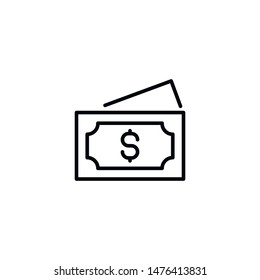 Simple money line icon. Stroke pictogram. Vector illustration isolated on a white background. Premium quality symbols. Vector sign for mobile app and web sites.