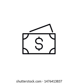 Simple money line icon. Stroke pictogram. Vector illustration isolated on a white background. Premium quality symbols. Vector sign for mobile app and web sites.
