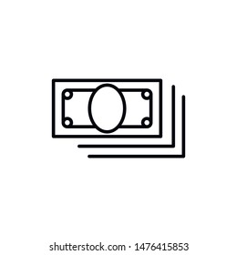 Simple money line icon. Stroke pictogram. Vector illustration isolated on a white background. Premium quality symbols. Vector sign for mobile app and web sites.