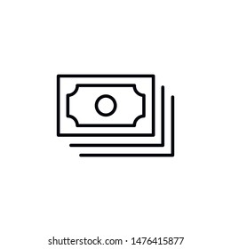 Simple money line icon. Stroke pictogram. Vector illustration isolated on a white background. Premium quality symbols. Vector sign for mobile app and web sites.