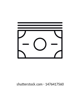 Simple money line icon. Stroke pictogram. Vector illustration isolated on a white background. Premium quality symbols. Vector sign for mobile app and web sites.