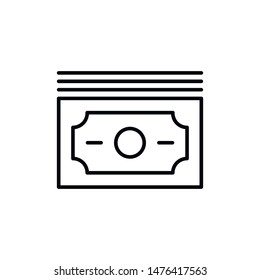 Simple money line icon. Stroke pictogram. Vector illustration isolated on a white background. Premium quality symbols. Vector sign for mobile app and web sites.
