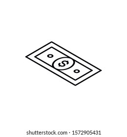 Simple money line icon. Stroke pictogram. Vector illustration isolated on a white background. Premium quality symbol. Vector sign for mobile app and web sites.