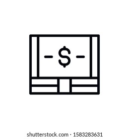 Simple money line icon. Stroke pictogram. Vector illustration isolated on a white background. Premium quality symbol. Vector sign for mobile app and web sites.