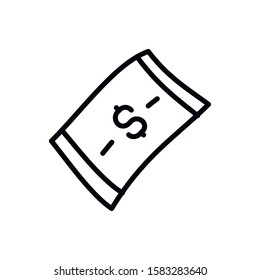 Simple money line icon. Stroke pictogram. Vector illustration isolated on a white background. Premium quality symbol. Vector sign for mobile app and web sites.