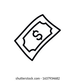 Simple money line icon. Stroke pictogram. Vector illustration isolated on a white background. Premium quality symbol. Vector sign for mobile app and web sites.