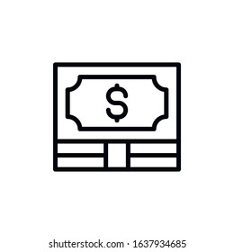 Simple money line icon. Stroke pictogram. Vector illustration isolated on a white background. Premium quality symbol. Vector sign for mobile app and web sites.