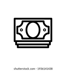 Simple money line icon. Stroke pictogram. Vector illustration isolated on a white background. Premium quality symbol. Vector sign for mobile app and web sites.