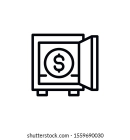 Simple money protection line icon. Stroke pictogram. Vector illustration isolated on a white background. Premium quality symbol. Vector sign for mobile app and web sites.