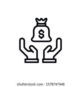 Simple money protection line icon. Stroke pictogram. Vector illustration isolated on a white background. Premium quality symbol. Vector sign for mobile app and web sites.