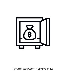 Simple money protection line icon. Stroke pictogram. Vector illustration isolated on a white background. Premium quality symbol. Vector sign for mobile app and web sites.